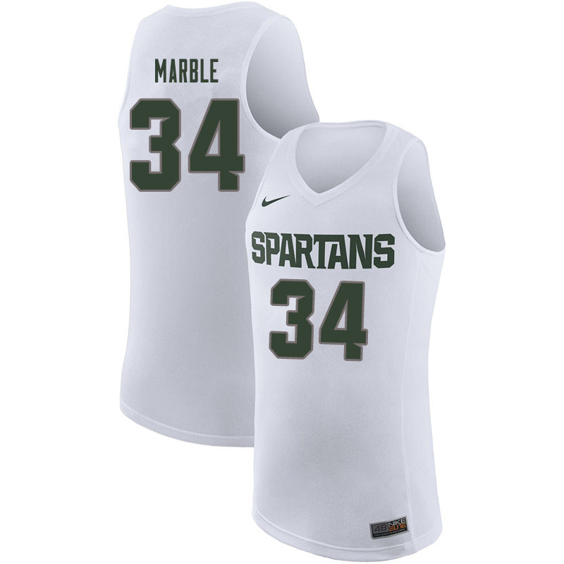 Men #34 Julius Marble Michigan State Spartans College Basketball Jerseys Sale-White
